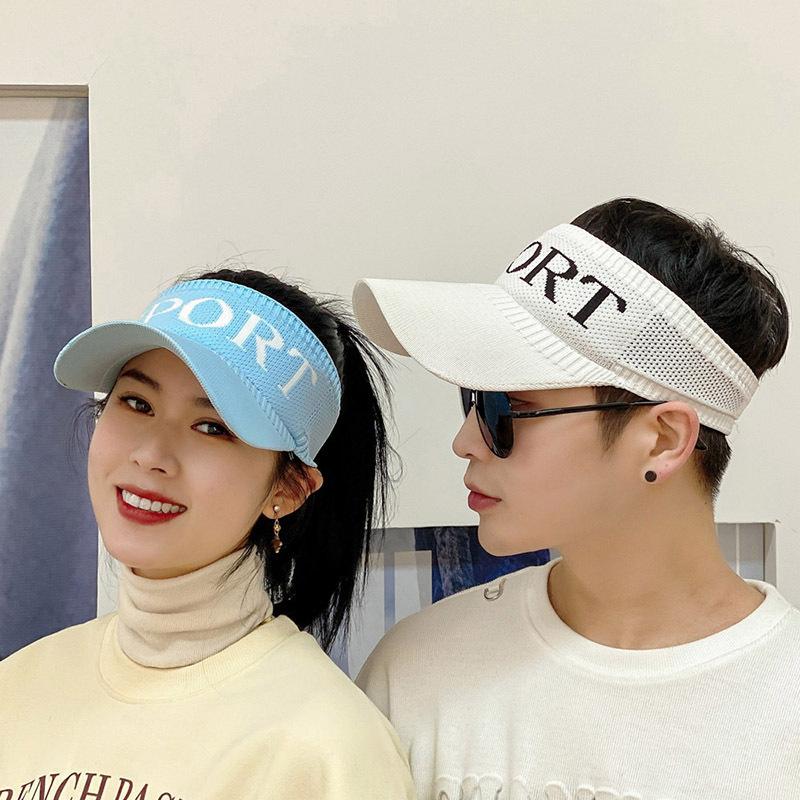 Bilyclub Sun Protection Hats For Women Men Visor Hat Chirdren Cap Letters Sport Baseball Caps Empty Top Leisure Summer Cap