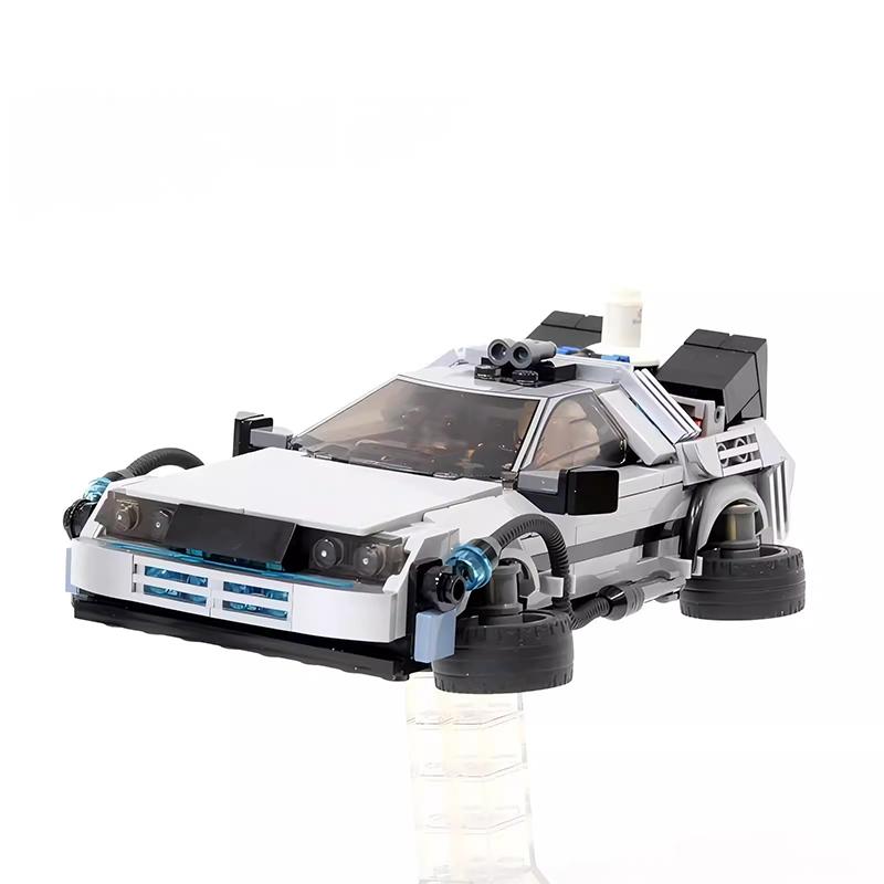 

MOC Technical car Movie Back to the Future DeLoreans Time Machine Car With Foldable Wheels 8-wide Sets Building Blocks Toys