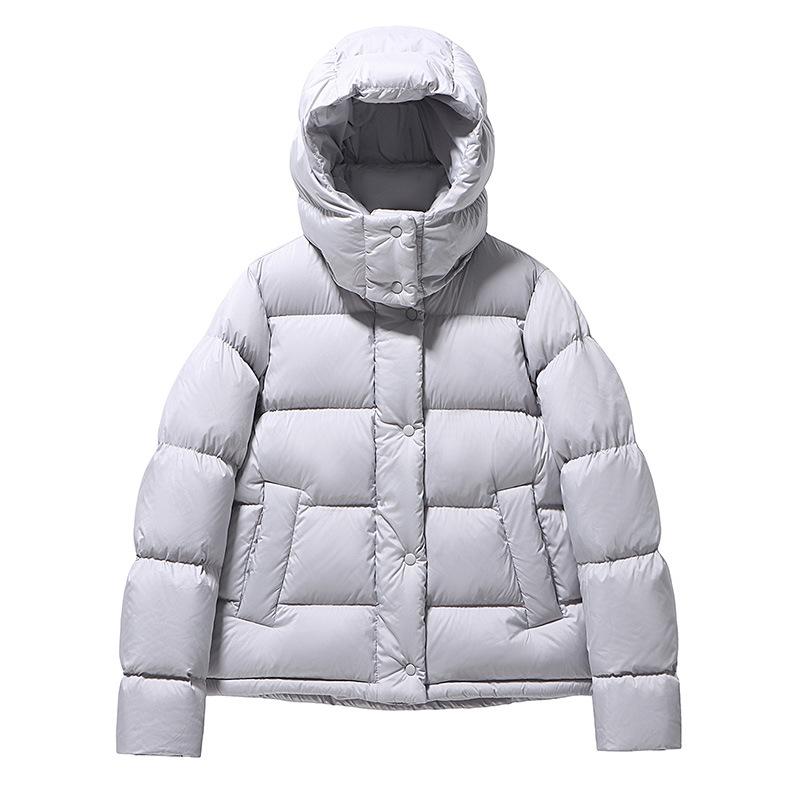 Five-grid white duck down thickened down jacket loose thickened sports and leisure removable hat jacket down jacket