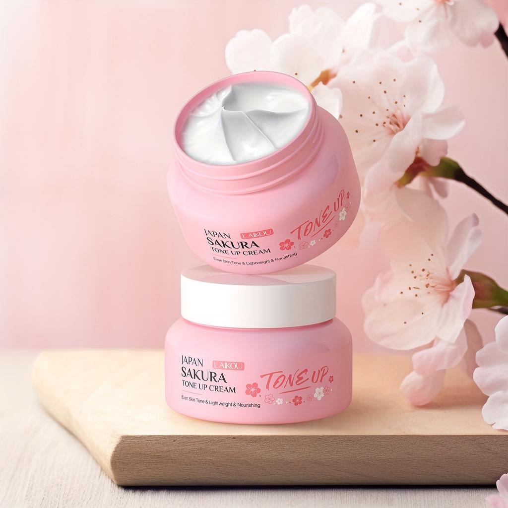 Sakura Facial Non-Face Cream 60g - Blackberry Extract, Vitamin C and Niacinamide Makeup Pre-Cream Moisturizing Cream, Natural Beauty Cream