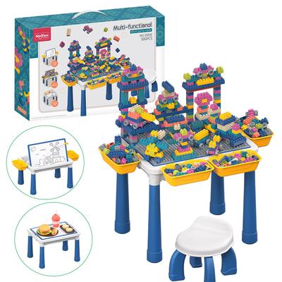 Multifunktionstisch für Partikelspiele für Kinder, Bausteintisch zum Zusammenbauen, Bausteinspielzeug & tragbare Farbboxgeschenke