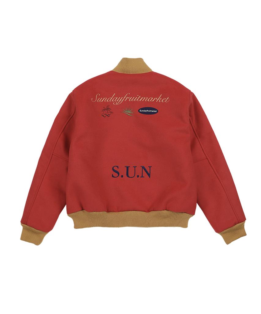 Sunday Fruit Market Apple Varsity Jacket Red