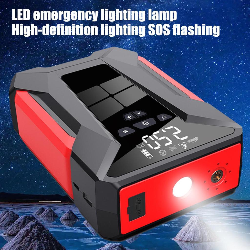 For Car Car Battery Starter Charger Car Battery Jump Pack Long-Lasting Auto Booster Pack Tire Inflator Accessories For Work