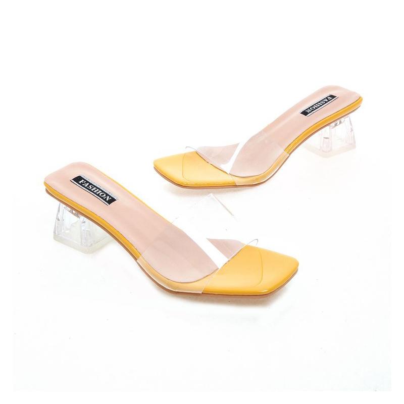 Mode Sexy Frauen Sandalen Schuhe Promi Tragen Einfachen Stil Pvc Klar Riemchen Schnalle High Heels Frau Transparent Ferse Weiß