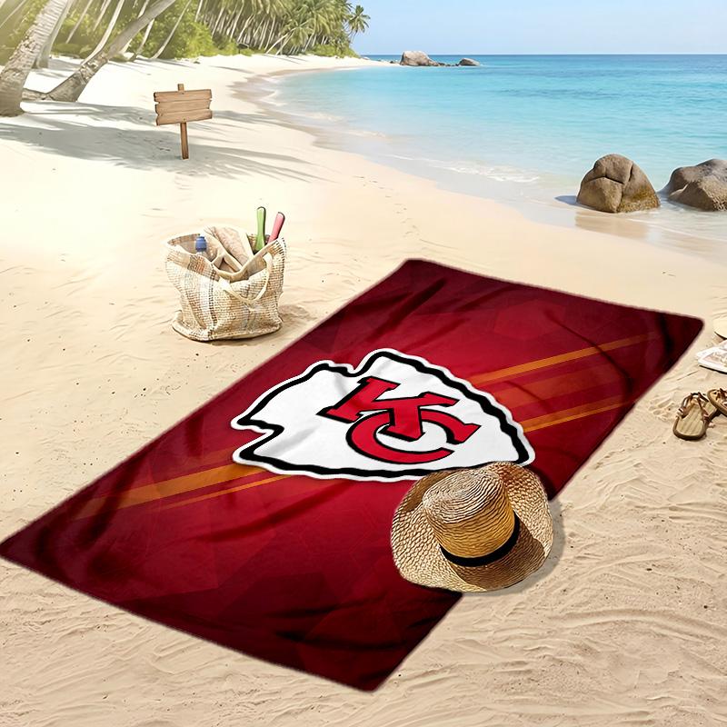 Kansas City Chiefs Print Beach Towel Soft Portable Quick?dry Towel For Pool Summer Vacation Outdoor Sport