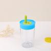 Plastic Water Bottle with Lid and Straw Coffee Mug Kawaii Coffee Cups  Water