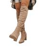 Women's Suede Thick Heel Pointed Side Zipper Solid Color Fashion Knight Boots