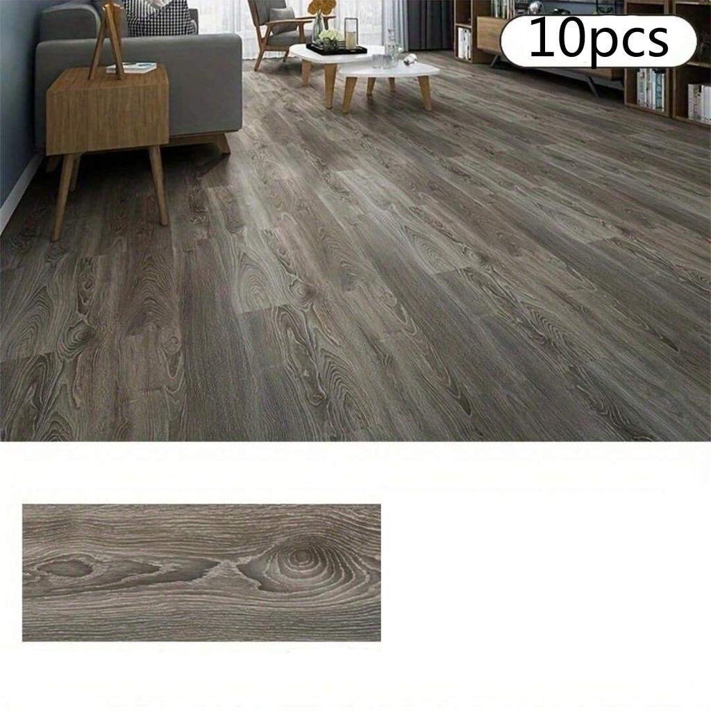 10 Stück 40x15cm PVC Bodenaufkleber Selbstklebende Aufkleber Wasserdicht Verdickt Holzmaserung Bodenaufkleber Aufkleber Wohnzimmer