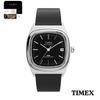 TIMEX TW2Y07500 E-Line Αυτόματο Ρολόι Μαύρο Καντράν Μαύρο Δέρμα Ιαπωνία Γνήσιο