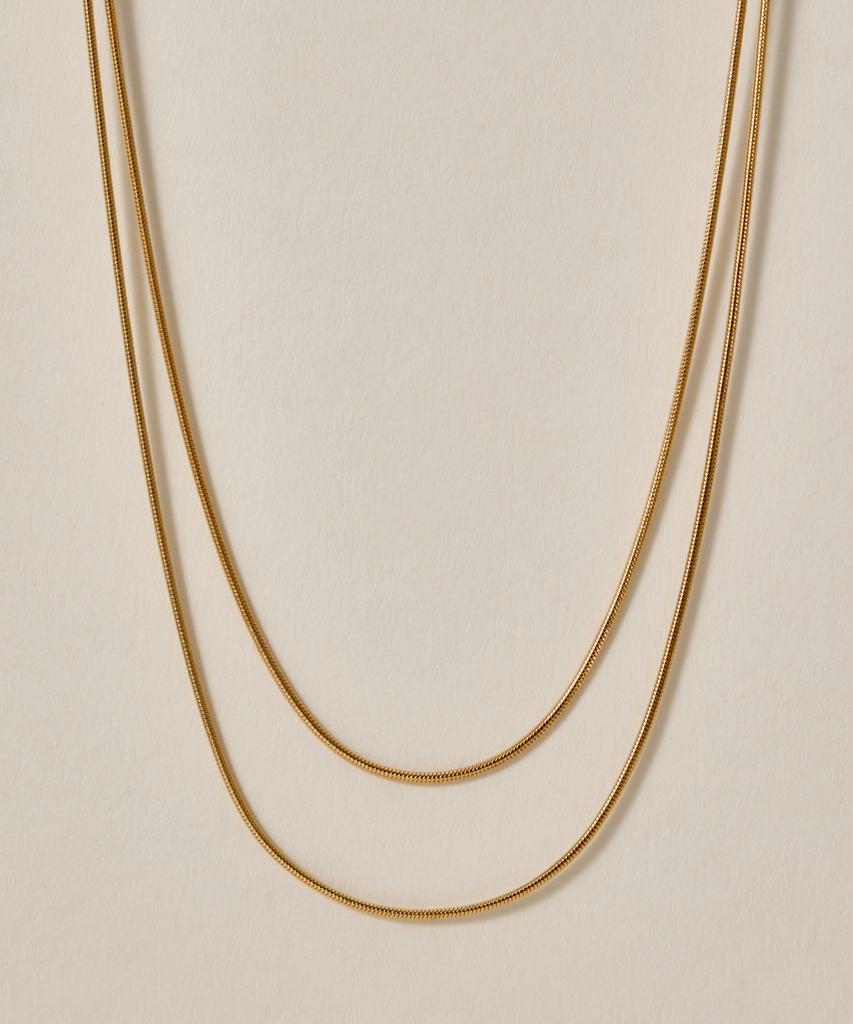 Novice Tokyo Round Chain Necklace 2-Piece Set [Stainless] / Gold