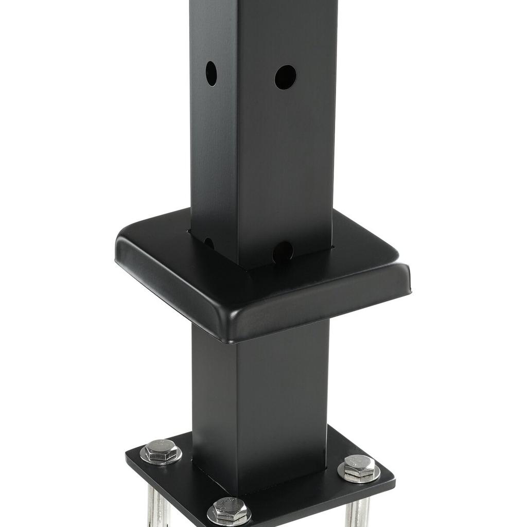 Cable Railing Post 42x1x2in L-Shaped Hole Corner Railing Post Black 1Pc