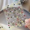 5D Winter Christmas Nail Stickers Colorful Star Garland Bells Snowflake Nail Art Decal Manicure Decorations