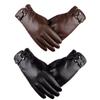 Winter Leather Gloves Leather Full Finger Gloves Fleece Lining Glove Touchscreen Waterproof Glove for Driving Riding