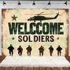 Militär Armee Thema Jungen Geburtstagsparty Dekorationen Camouflage Soldat Flugzeug Panzer Hintergrund Cartoon Luftballon Banner Kinderspielzeug Geschenk