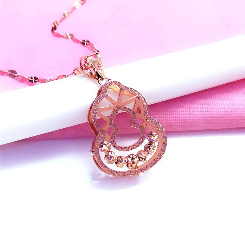 Фиолетово-золотой кулон-тыква на шею Модный тренд индивидуальности Цветное позолоченное розовое золото