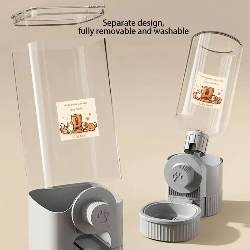 Hanging Automatic Pet Feeder Water Dispenser, Gravity Cat Feeder Waterer Set with Bowl Container for Pet Cage