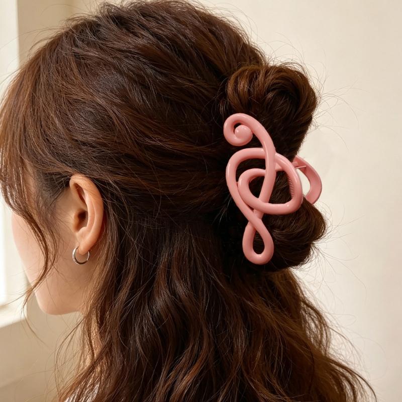 Dekorativer Musiknoten Haarklammer-Clip für Damen, Leichter offener Plastikclip für halb hochgesteckte Frisuren und den täglichen Gebrauch