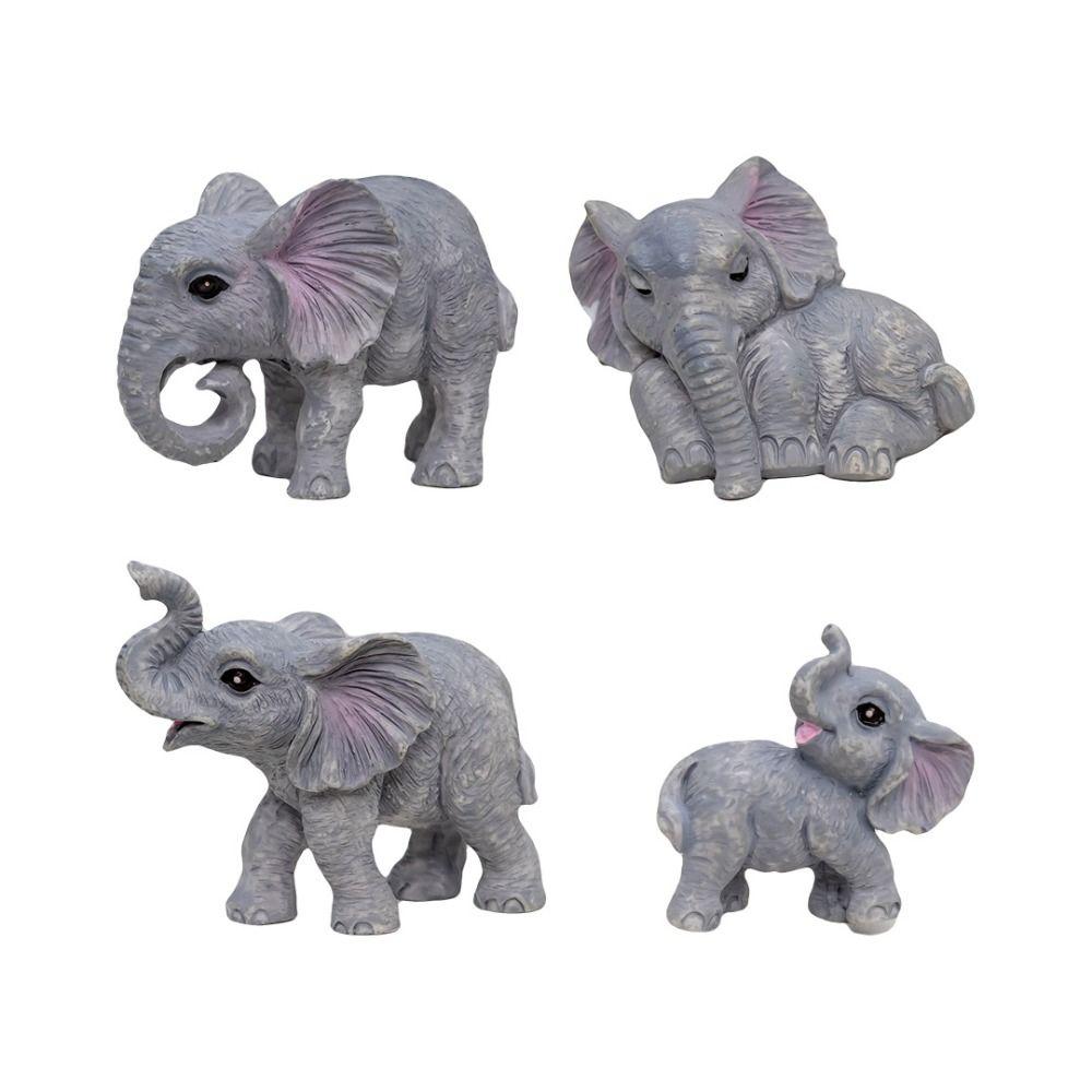 Multicolor Miniature Elephant Resin Desktop Knickknacks Toy Mini Elephant Figurines
