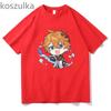 Tartaglia T-Shirt Genshin Impact – Chibi Childe Paar, 100 % Baumwolle, süßer Cartoon-Druck, Damen-Shirt, Sommer, gemütlich, weich, lässige Tops