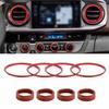 Red Air Condition AC Knob Cover Ring Trim For Toyota Tacoma 2016-22 Accessories