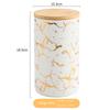 Modern Gold Plated Marbled Ceramic Jar with Wood Lid Kitchen Spice Grain Tank Candy Nut Tank Sealed Storage Jar Gift Home Decor