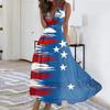 Women's Sleeveless V Neck Waist Tie Casual Maxi Dress with Printed Pattern for Summer Holiday Party Beach Outings