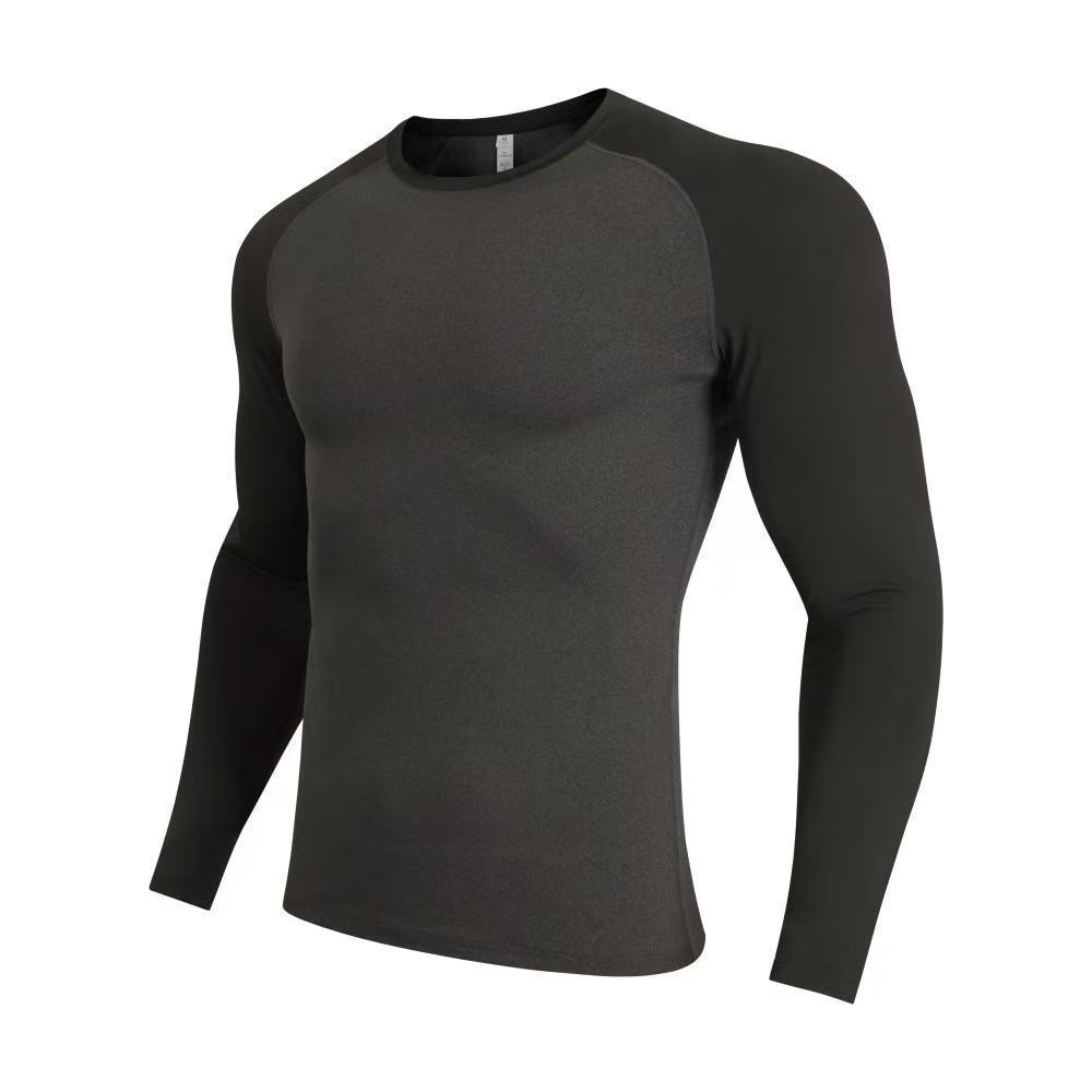 Men's Quick Dry Raglan Sleeve Long Sleeve Round Neck Sports T-shirt