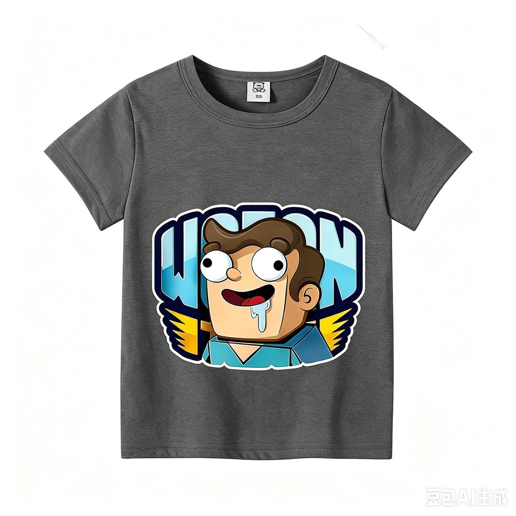 Wojans T-shirt s anime motivem, kulatý výstřih, dětské oblečení s krátkým rukávem, letní bavlněná trička, trička pro kluky a holky, dárek k narozeninám