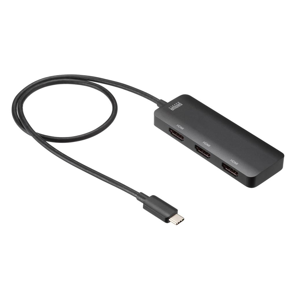Sanwa Supply USB Type C to HDMI Adapter (3 Ports/4K Compatible) AD-ALCMST3HD2