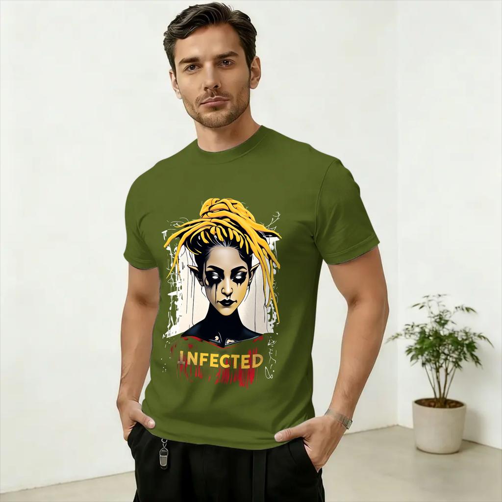 Maglietta Fashion Band Infected Rain per Unisex Girocollo Cotone Manica Corta Maglietta Top Stampati Graficamente