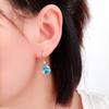 Exquisite Pure Russian 585 Purple Gold Earrings Women'S 14K Rose Gold Plated Marine Temperament Aquamarine Earrings