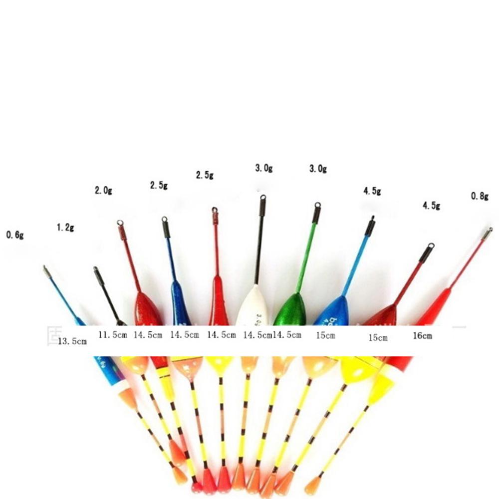 10Pcs Fishing Floats Set Buoy Bobber Fluctuate Mix Size Color Float Buoy Pesca Light Stick Floats