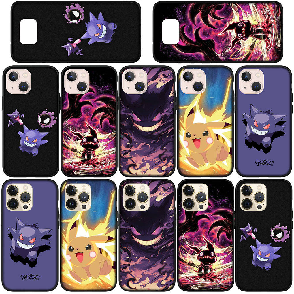 Phone Case for Samsung Galaxy S25 S23 S22 S24 Ultra FE Plus S9 A05 A06 A15 A16 A36 A37 A35 A54 A55 A56 A57 A25 A53 A17 Pikachu Pokemon GO Gengar Cover
