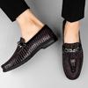 Fashion Luxury Brand Leather Men's Dress Shoes Summer Breathable Casual Flats Top Quality Male Loafers Street Style Walking Footwear