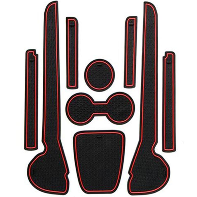 9Pcs Door Groove Mat for Volkswagen Polo Polo GTI 2011-2016 Dustproof Pad Water Coaster Anti-slip Mat Door Groove Mat Coaster