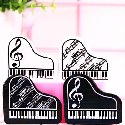 4 Pieces Cute Kawaii Pencil Cartoon Musical Note Piano Rubber Eraser Kids School Office Stationery Supply Lovely Erasers
