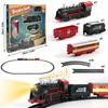 1Set Electric Train Track Set with Sound Retro Simulation Rail Car Model Children Railway Toys Kids Christmas Gift