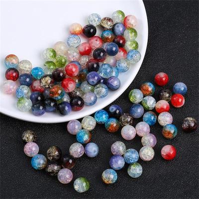 20/30pcs 8/10mm Cracked Crystal Glass Beads for Bracelet Necklace Earring DIY Jewelry Making Beads