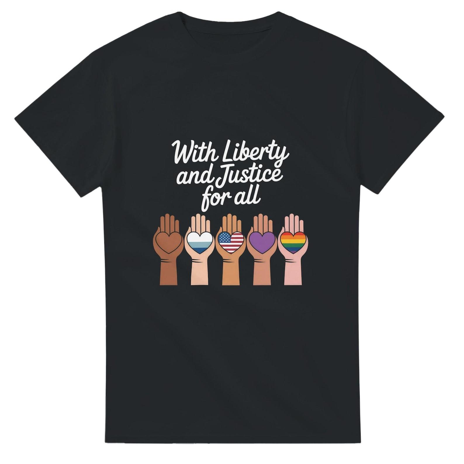 With Liberty and Justice for all Heavyweight Unisex Crewneck T shirt | Gildan® 5000 M