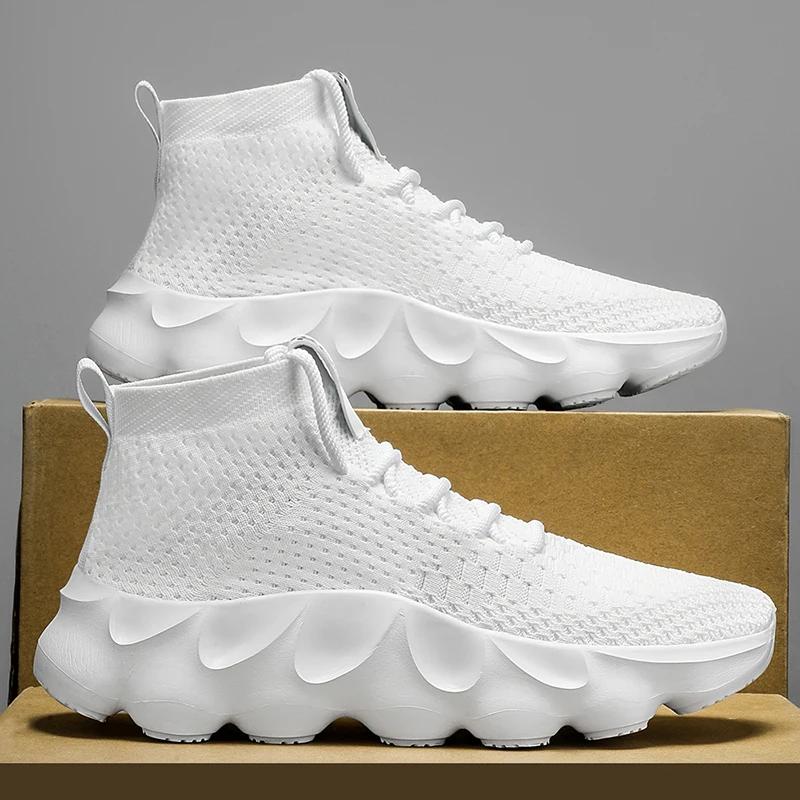 

Soft Sole Sports Casual Footwear Fashion Lace-Up Thick-Soled White Footwear Tenis Masculino Mens White Sneakers Trainers Breathable 37
