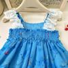 Girls' Summer Lace Trim Sling Dress - Vacation Style CM1257