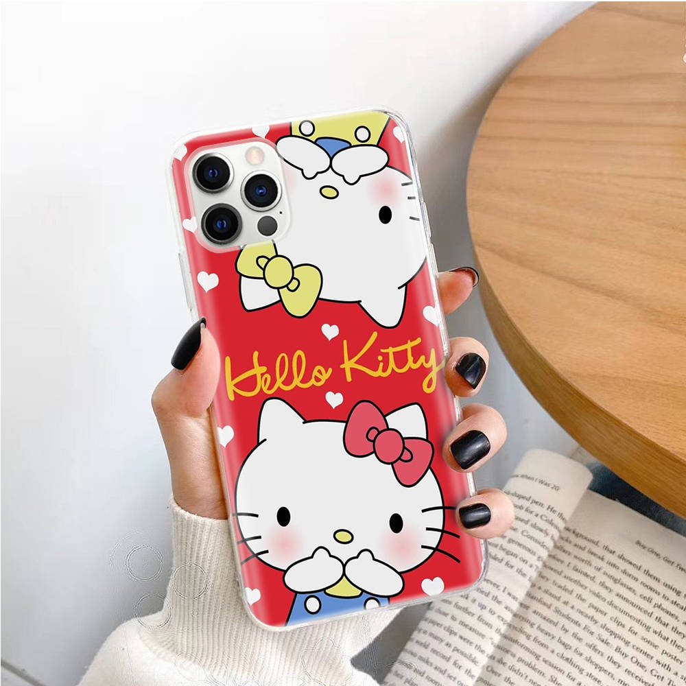 Transparent Case for Samsung A04 A14 A23 M33 M53 Realme 10 9 C35 C55 VIVO X80 Infinix Hot 30 Note 11 Tecno Spark 8P Pro L-5 Hello Kitty