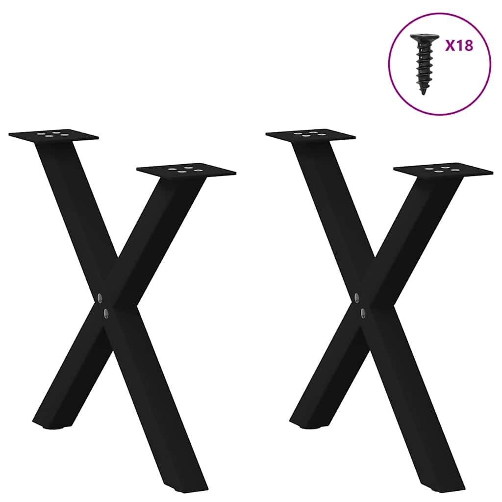 Vidaxl Nogi Do Stolika Kawowego, 2 Szt., Czarne, 38X(42-43) Cm, Stal
