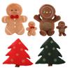 Christmas Gingerbread Man Plush Pillow Sofa Cushion Festive Home Decors Soft Stuffed Gingerbread Man Christmas Tree