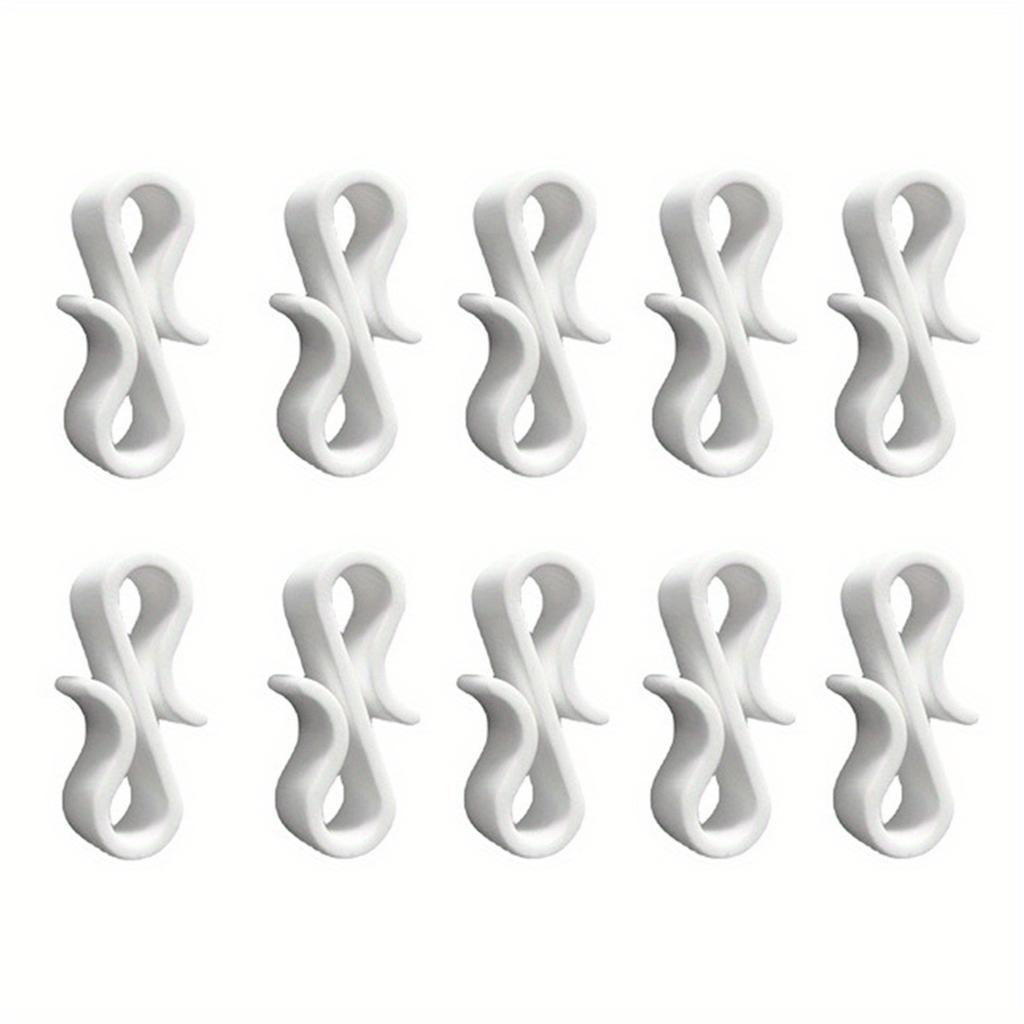 10 Stück S-förmige Kunststoff-Clips Haken Lichterdraht-Clips Festival Party Dekoration Lichterketten-Clips