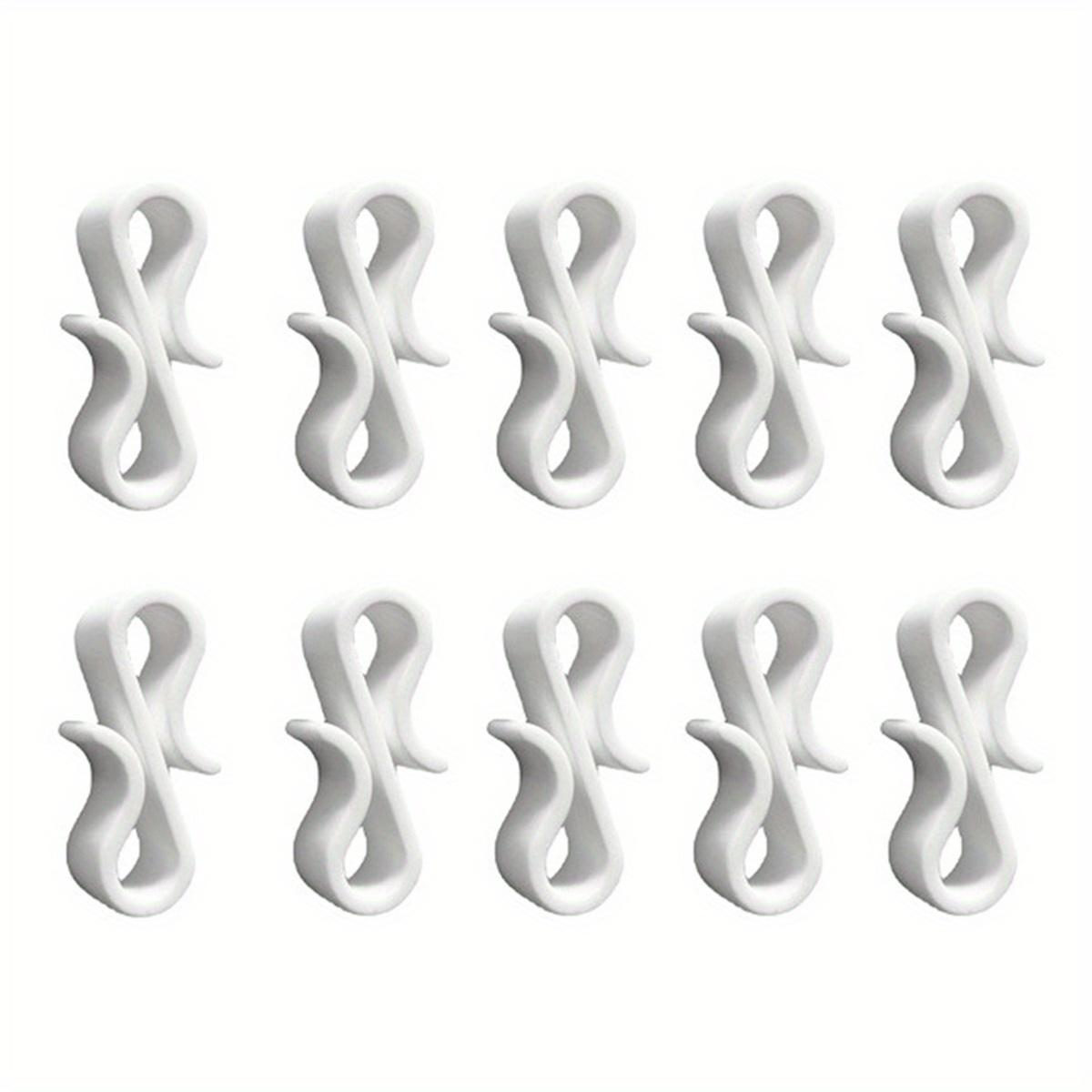 

10 шт. S-образные пластиковые крючки-клипсы для проводов, клипсы для гирлянд, украшение для фестивальной вечеринки белый
