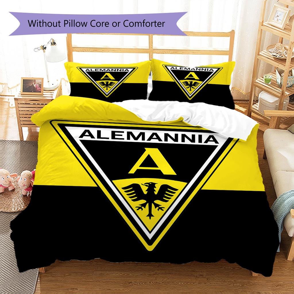 Roupa de Cama com Padrão Alemannia Aachen, Conjunto de Colcha, Capa de Colcha, Fronha, Presente de Aniversário para Casa (1 capa de edredom + 2 fronhas, sem enchimento.)