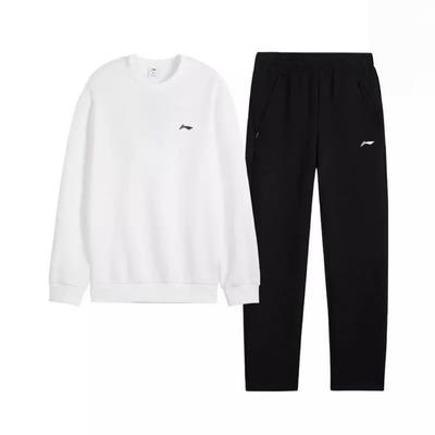 Simple Comfortable Long Sleeve Versatile Warm Fleece Hoodie Set Men Sets AWEV055-2