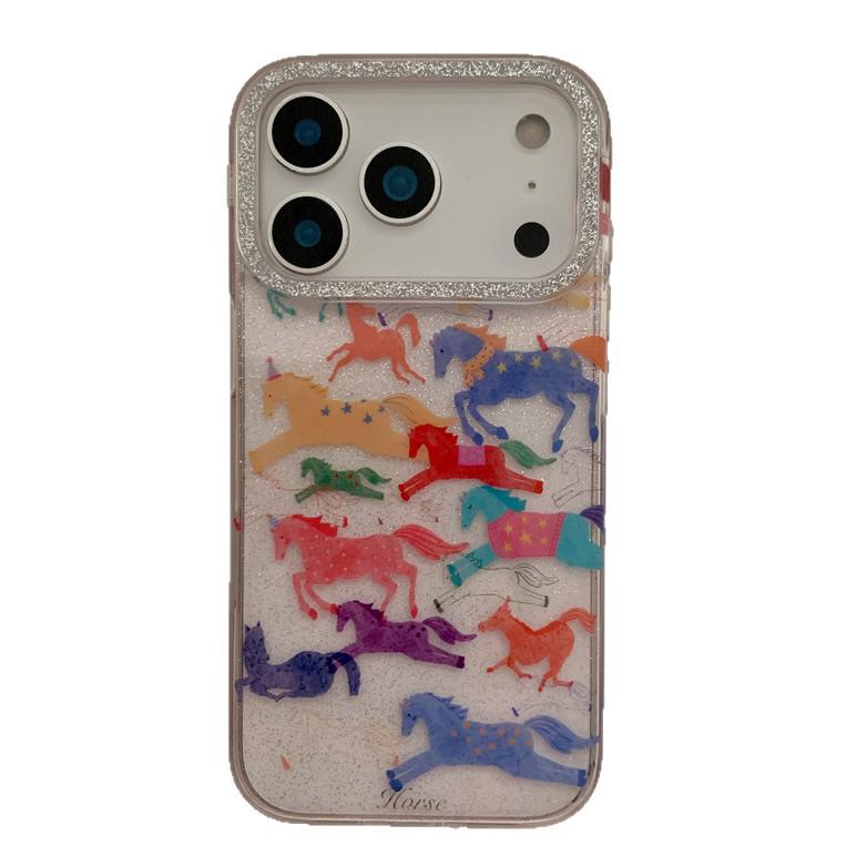 Personalized Glitter Pony iPhone Case for 17/16 Pro Max/15/14