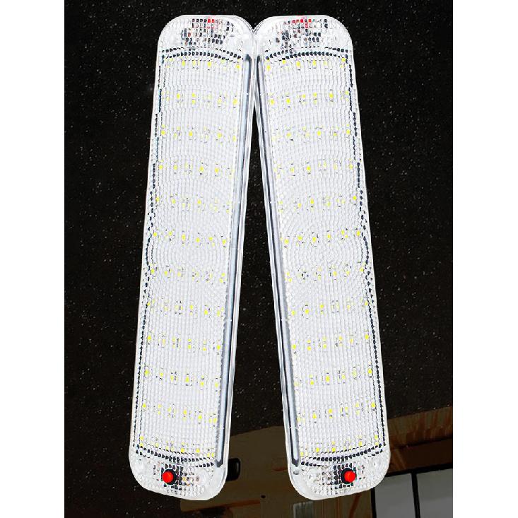 2pcs 12V-80V 72LED Roof Light Interior Light Bar Strip Light With Switch LED Car Interior Lamp Lighting Camper Bus Motorhome 10W 6000K